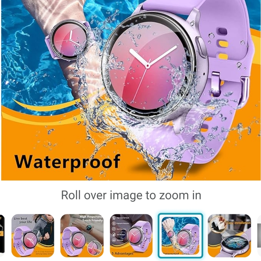 6 pack screen protector for Samsung Galaxy watch active 2 44mm (13) - Picture 6 of 9